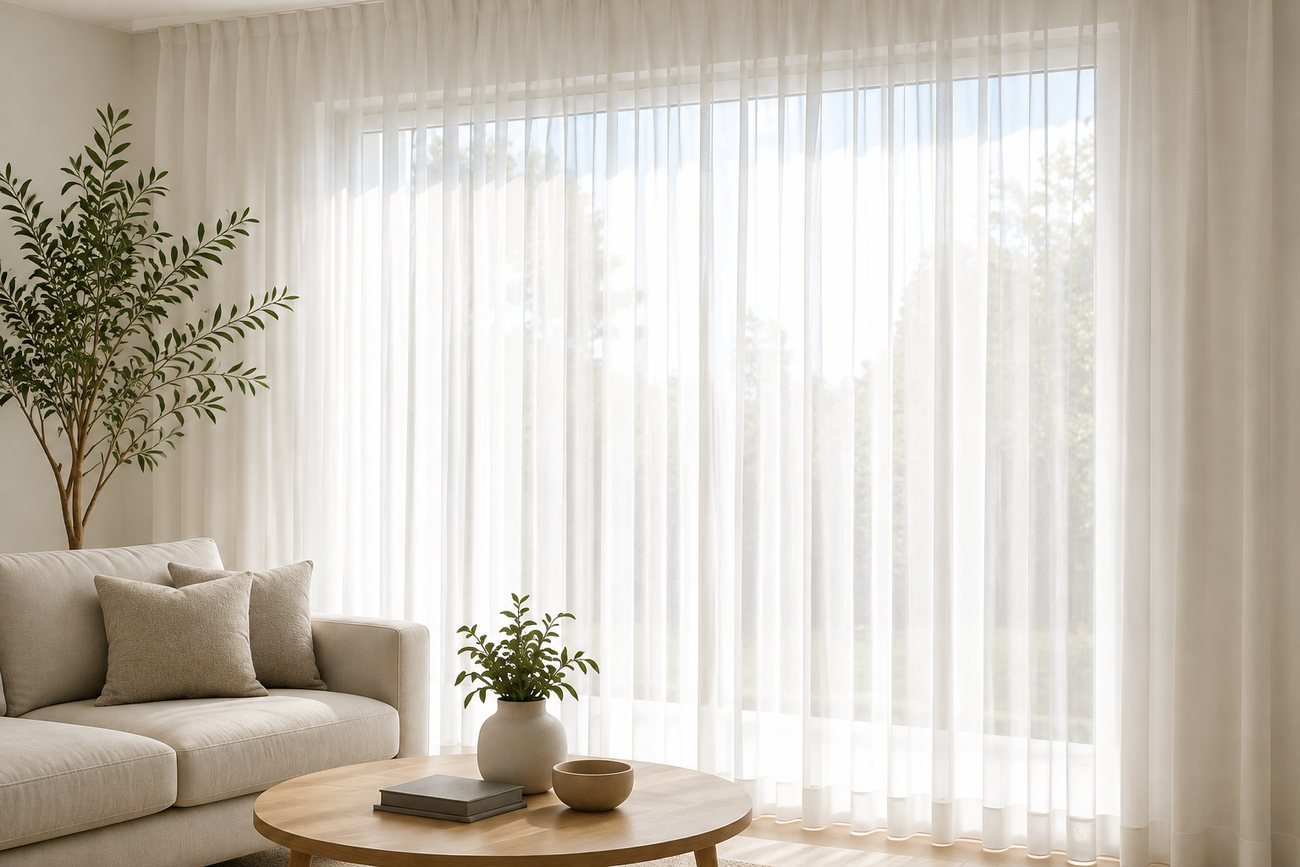 Sheer curtains in a Sydney living room